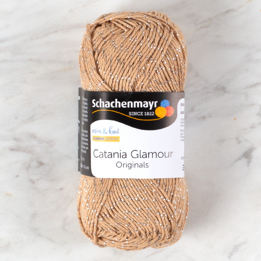 Schachenmayr Catania Glamour 50g Sparkly Yarn, Beige - 00105