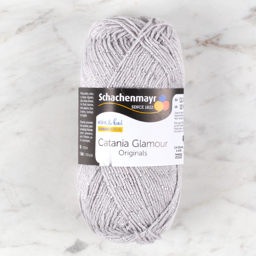 Schachenmayr Catania Glamour 50g Sparkly Yarn, Grey - 190