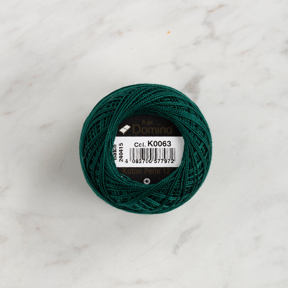 Domino Cotton Perle Size 12 Embroidery Thread (5 g), Green - 4590012-K0063