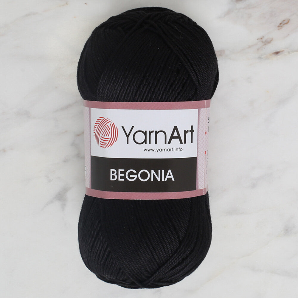 YarnArt Begonia 50gr Knitting Yarn, Black - 999