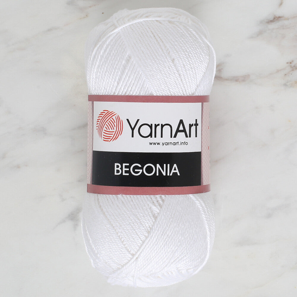 YarnArt Begonia 50gr Knitting Yarn, White - 1000