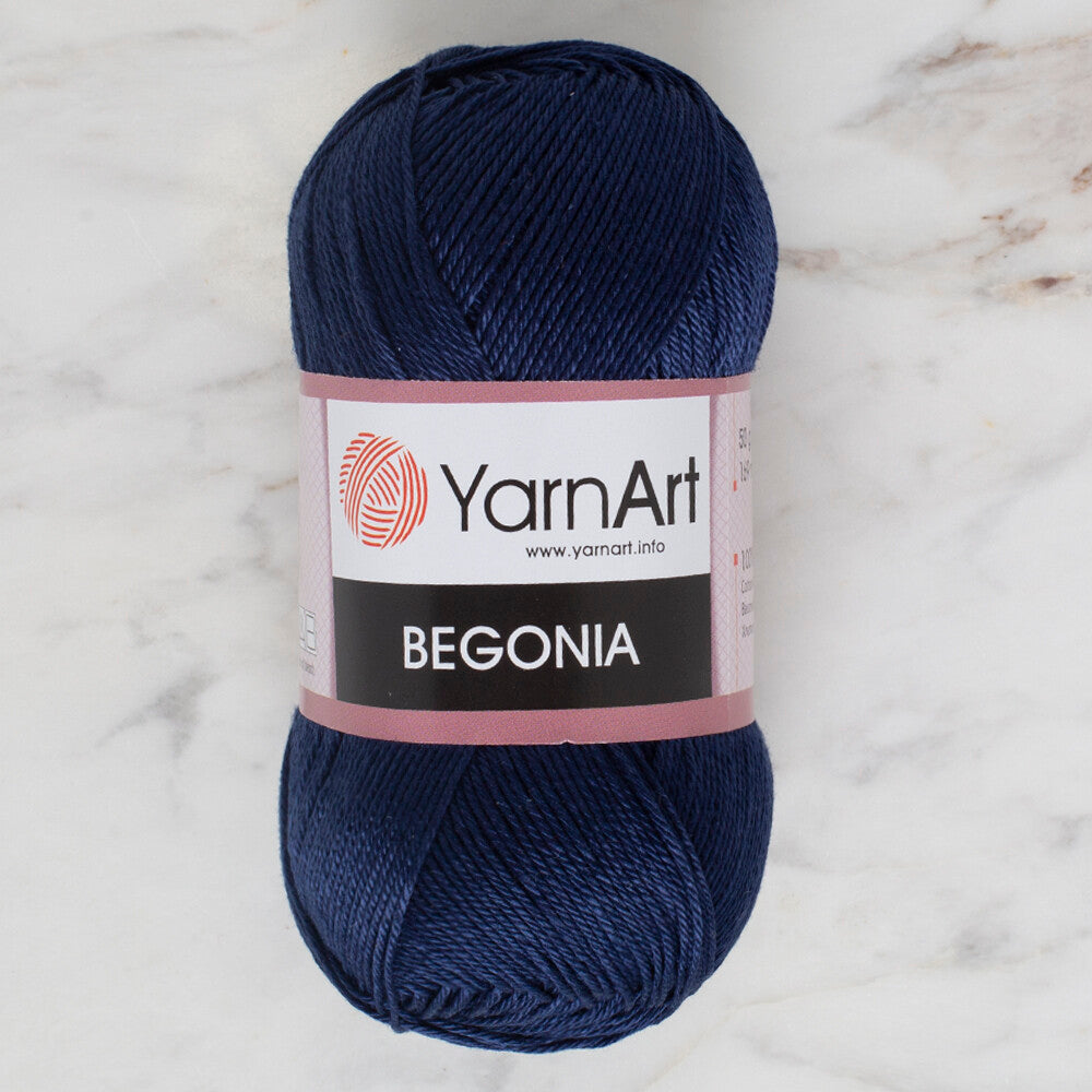 YarnArt Begonia 50gr Knitting Yarn, Navy Blue - 0066