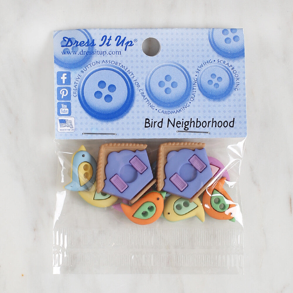 Dress It Up Creative Button Assortment, Bird Neighborhood - 9395