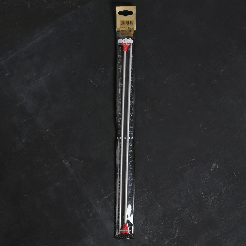  Addi 5mm 40 cm Jacket Knitting Needle, Aluminium - 200-7