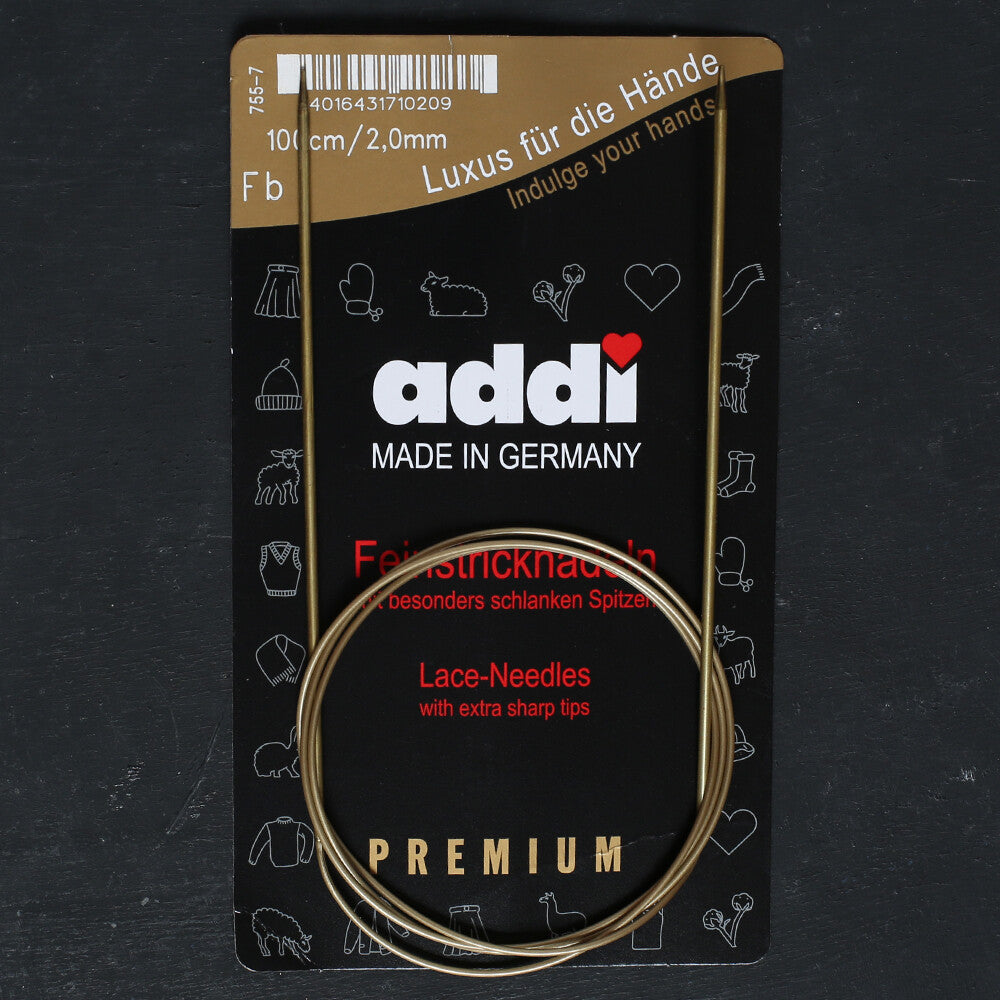 Addi 2mm 100cm Circular Lace Knitting Needles - 755-7/100/2