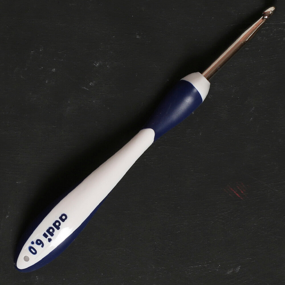 Addi Swing Maxi 6.0 mm 17 cm Ergonomic Crochet Hook, Navy Blue - 141-7