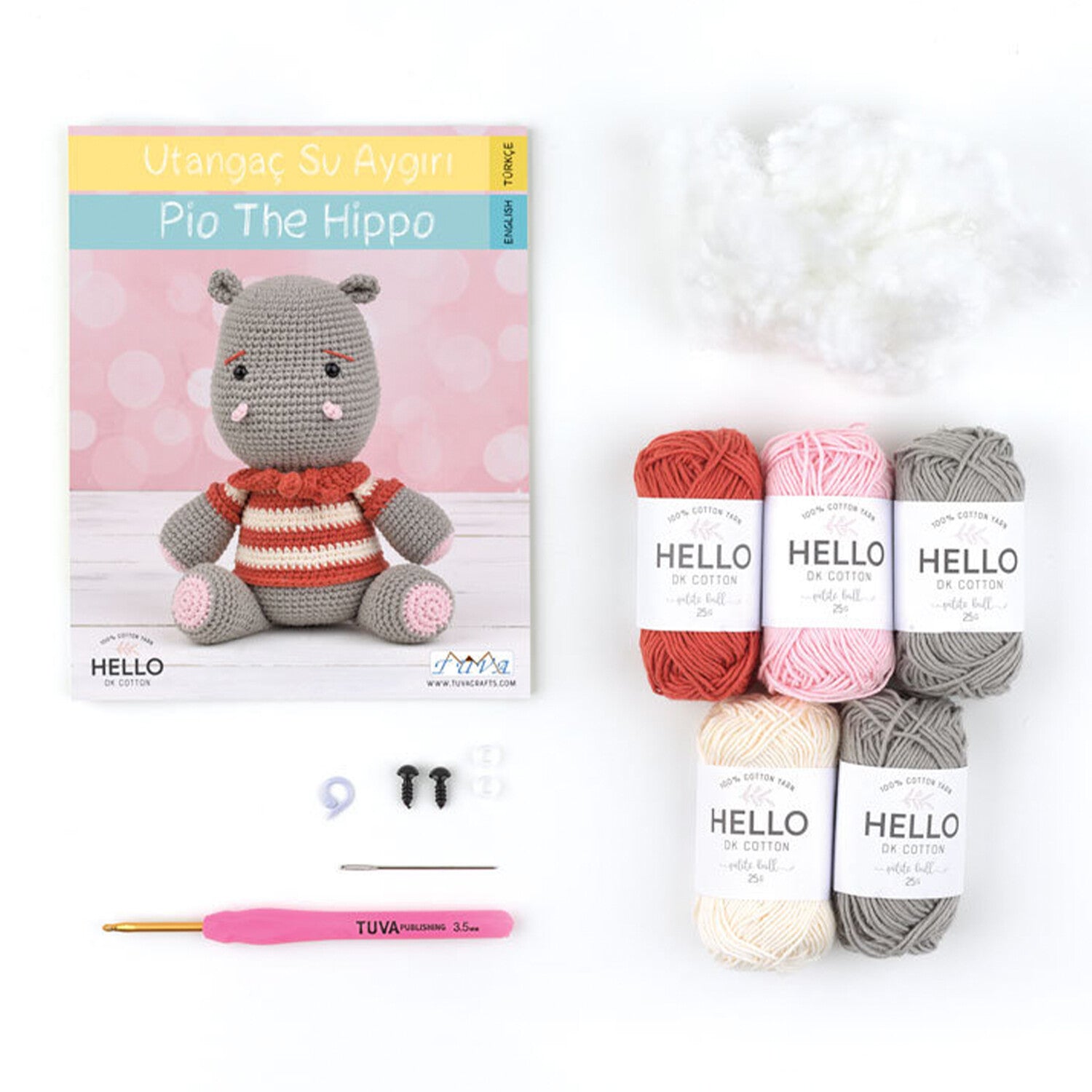 Tuva Amigurumi Kit, Pio The Hippo - SCF11