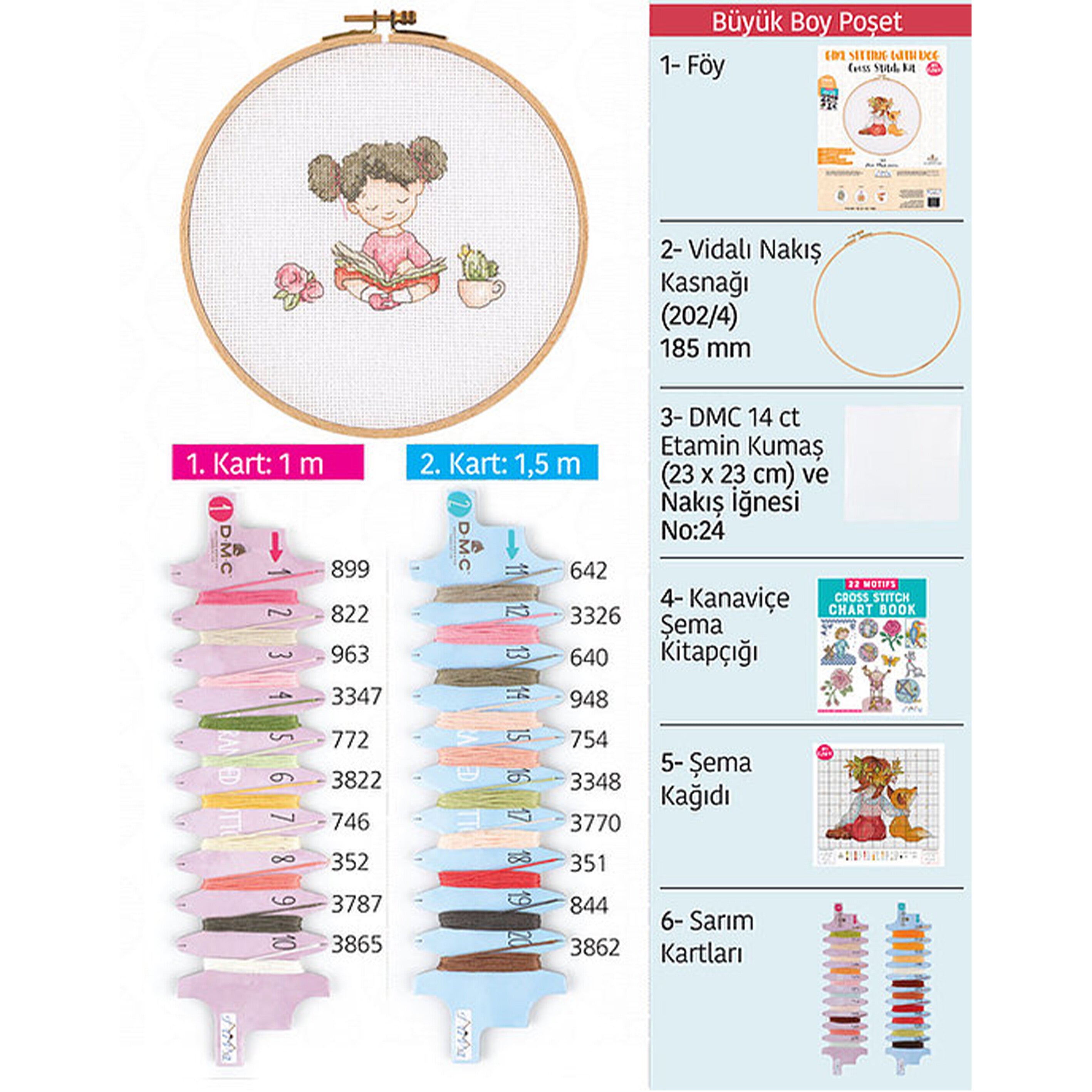 Tuva Cross Stitch Kit, Loves Reading- E2002