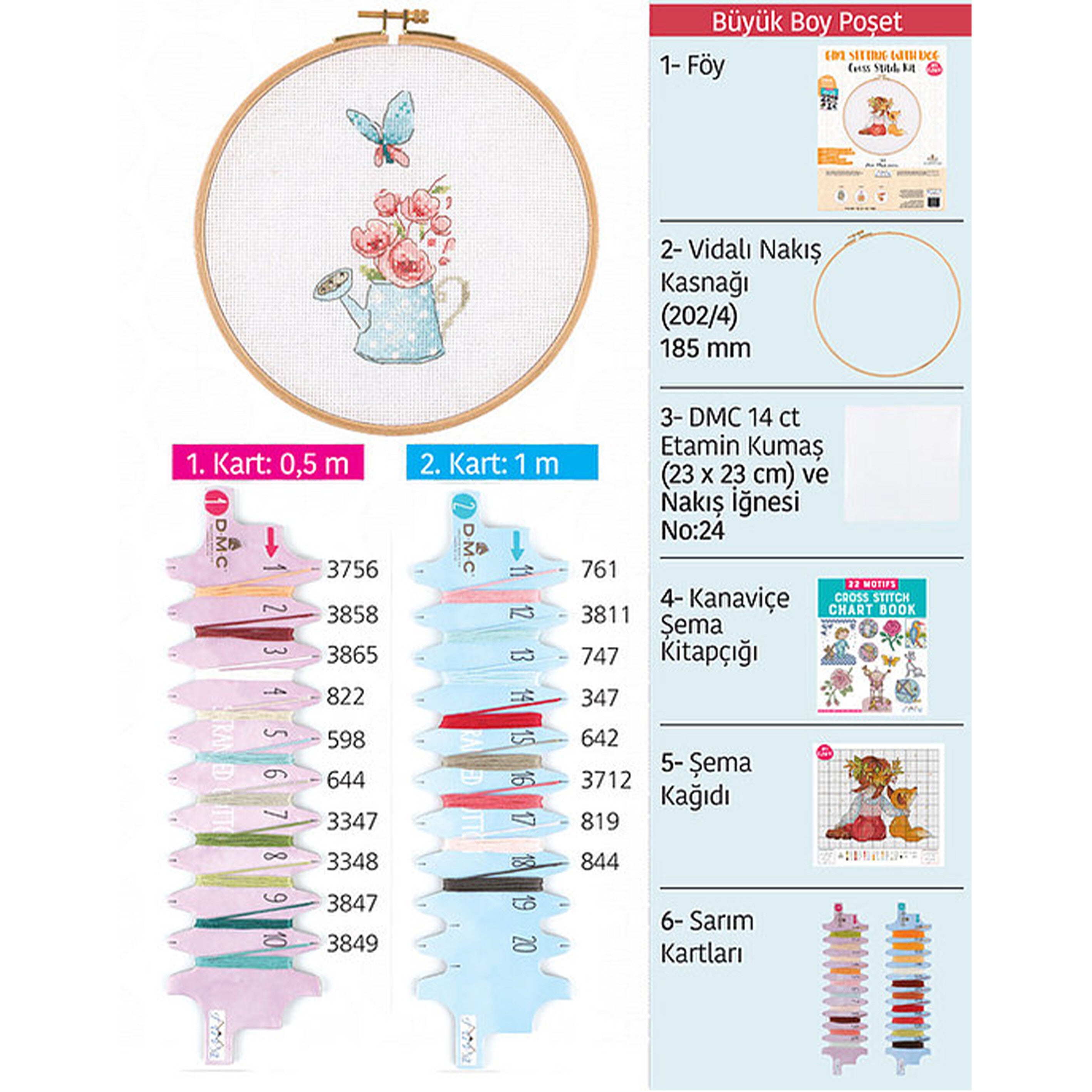 Tuva Cross Stitch Kit, Watering Can - E2005