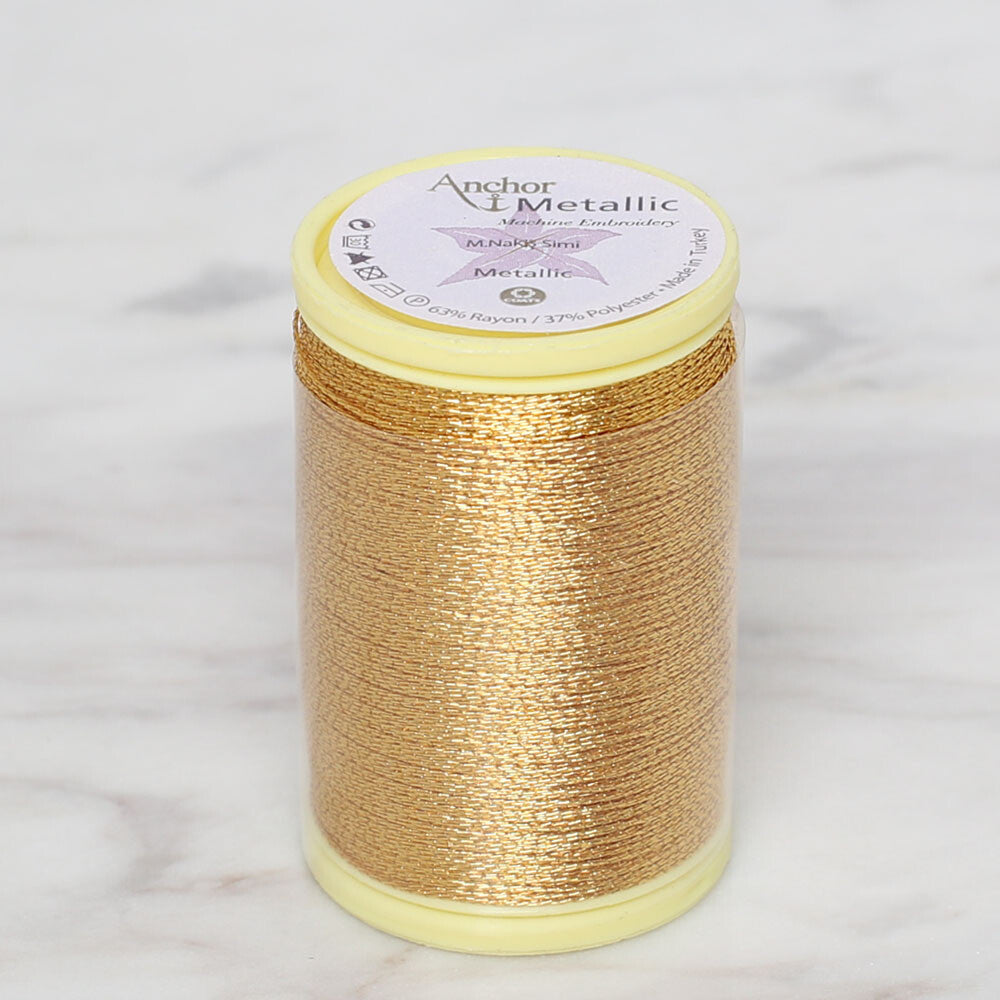 Anchor No:14 10g Metallic Machine Embroidery Thread, Brown - 24115406