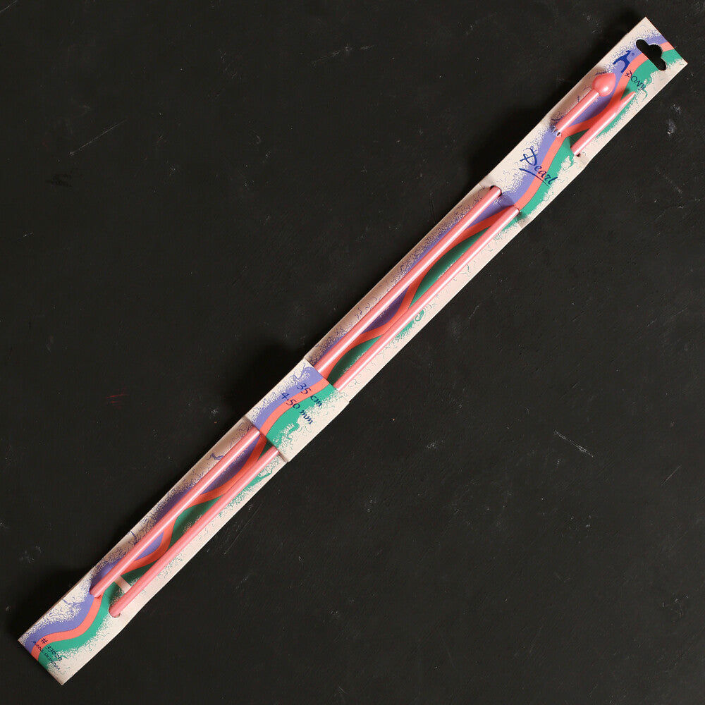 Pony Pearl 4.5 mm 35 cm Plastic Knitting Needle, Pink- 33629