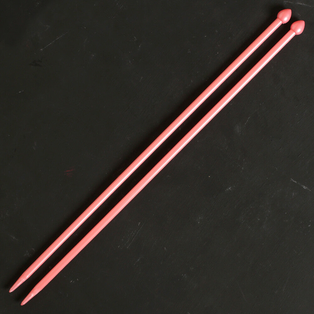 Pony Pearl 6.5 mm 35 cm Plastic Knitting Needle, Pink - 33633