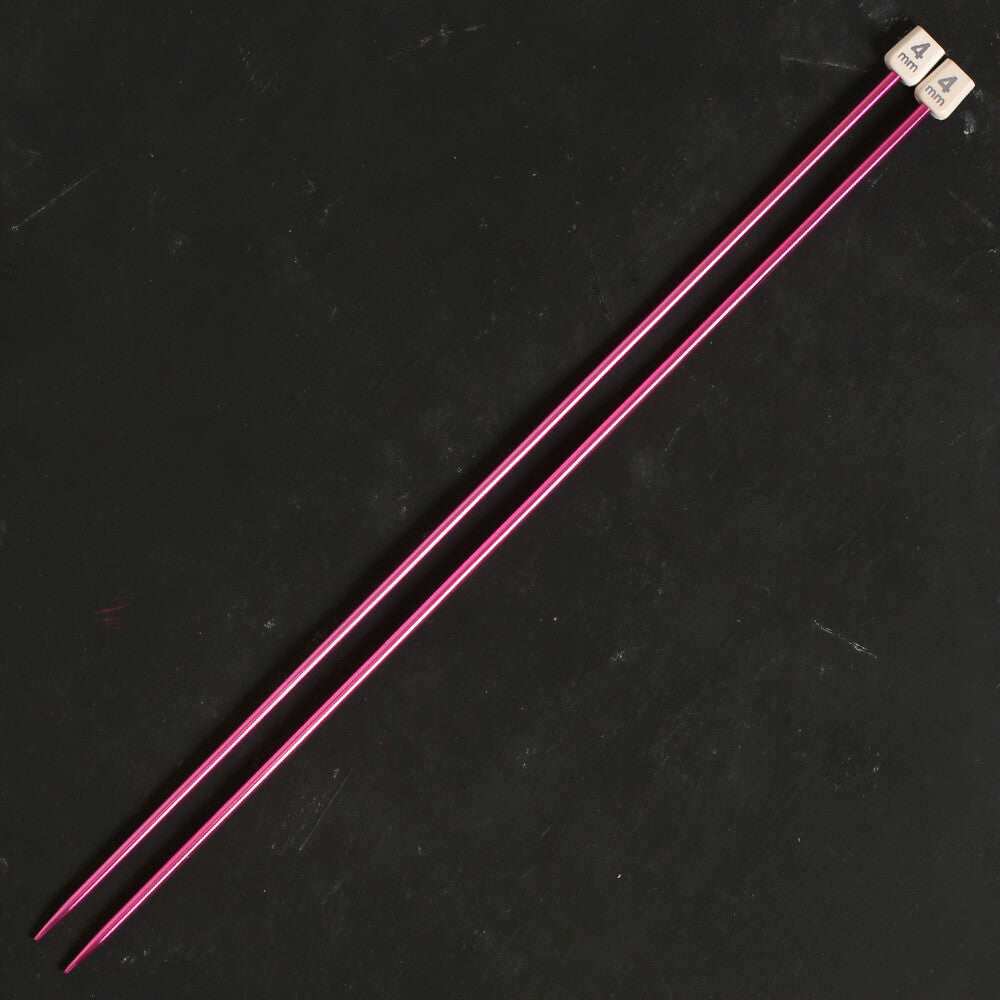 Pony Colour 4 mm 35 cm 35 cm Aluminum Knitting Needle, Claret - 33709