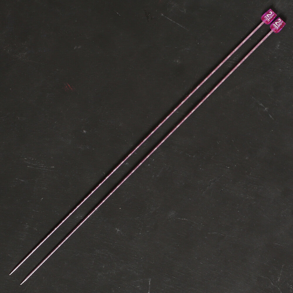 Pony Measure 2.5 mm 35 cm Aluminium Knitting Needles, Lavender - 34503