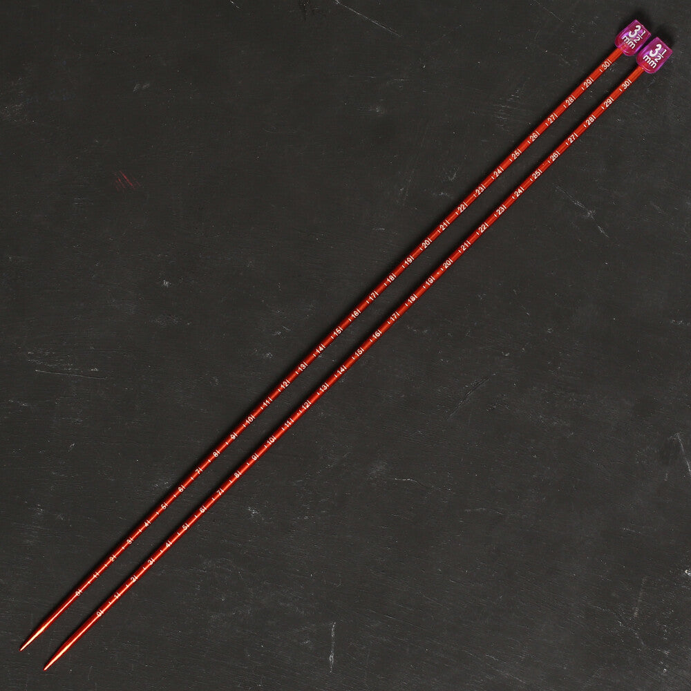Pony Measure 3.5 mm 35 cm Aluminium Knitting Needles, Orange - 34507