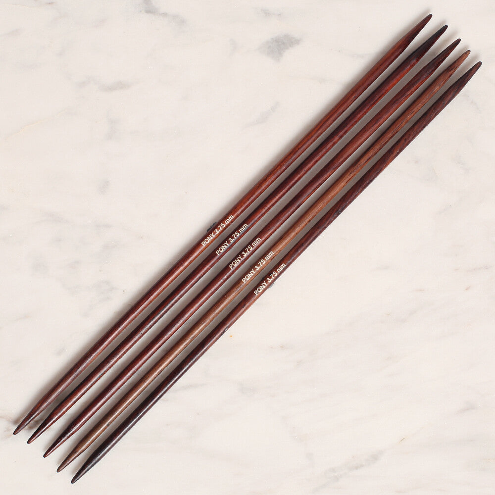 Pony Rosewood 3.75 mm 20 cm Rosewood Double Pointed Needles, Set of 5 - 36809