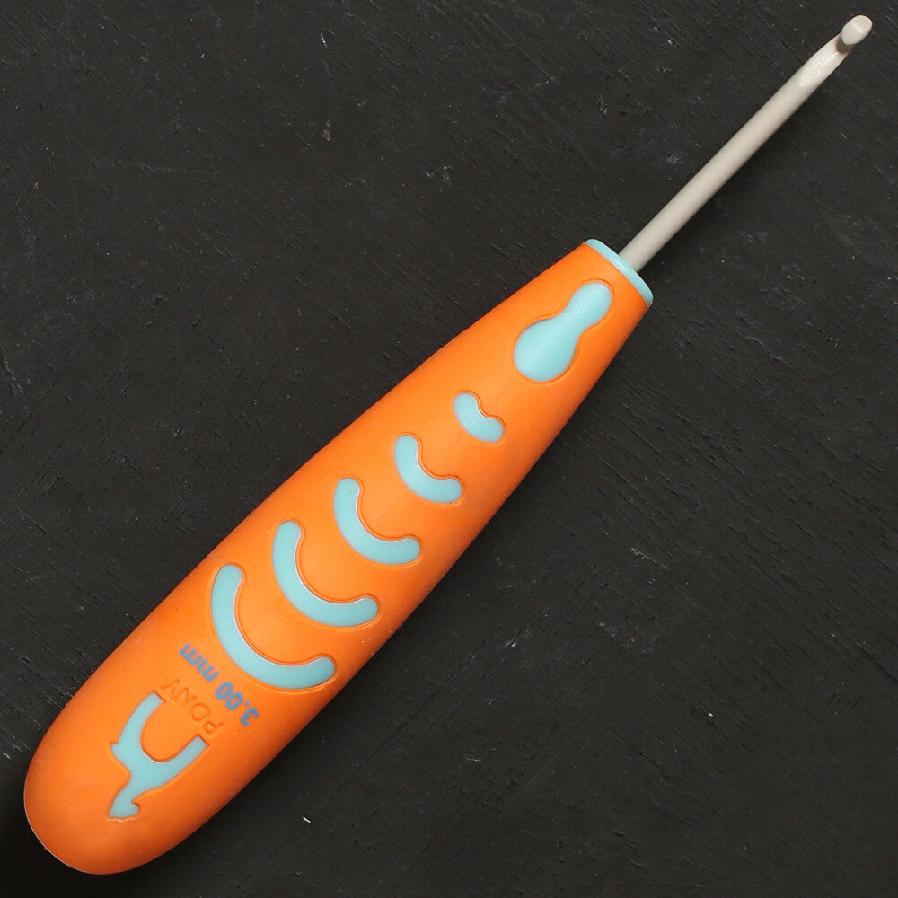 Pony 3 mm 13 cm Aluminium Crochet Hook with Soft Handle - 59805