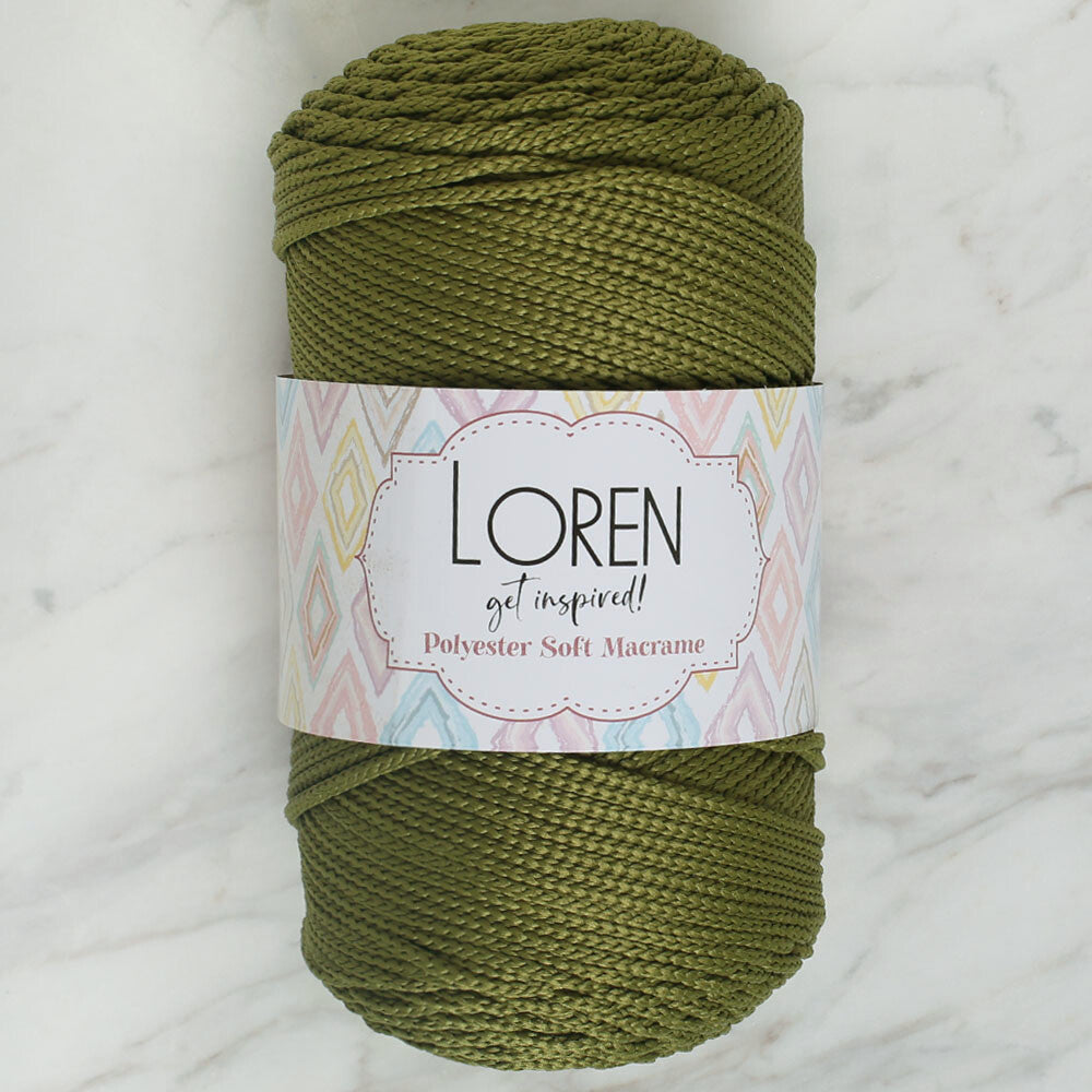 Loren Polyester Soft Macrame Yarn, Green - LM010