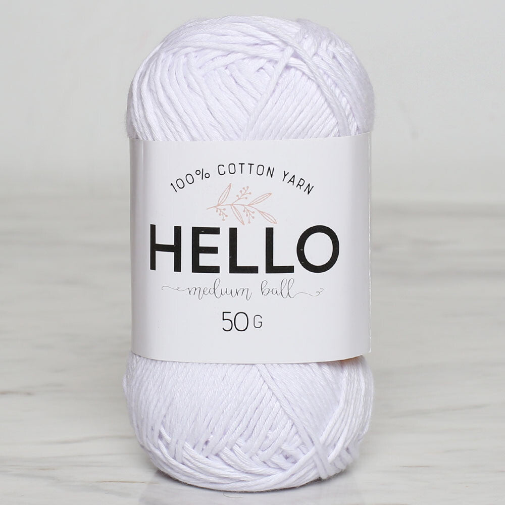 Hello Knitting Yarn, Optic White -154