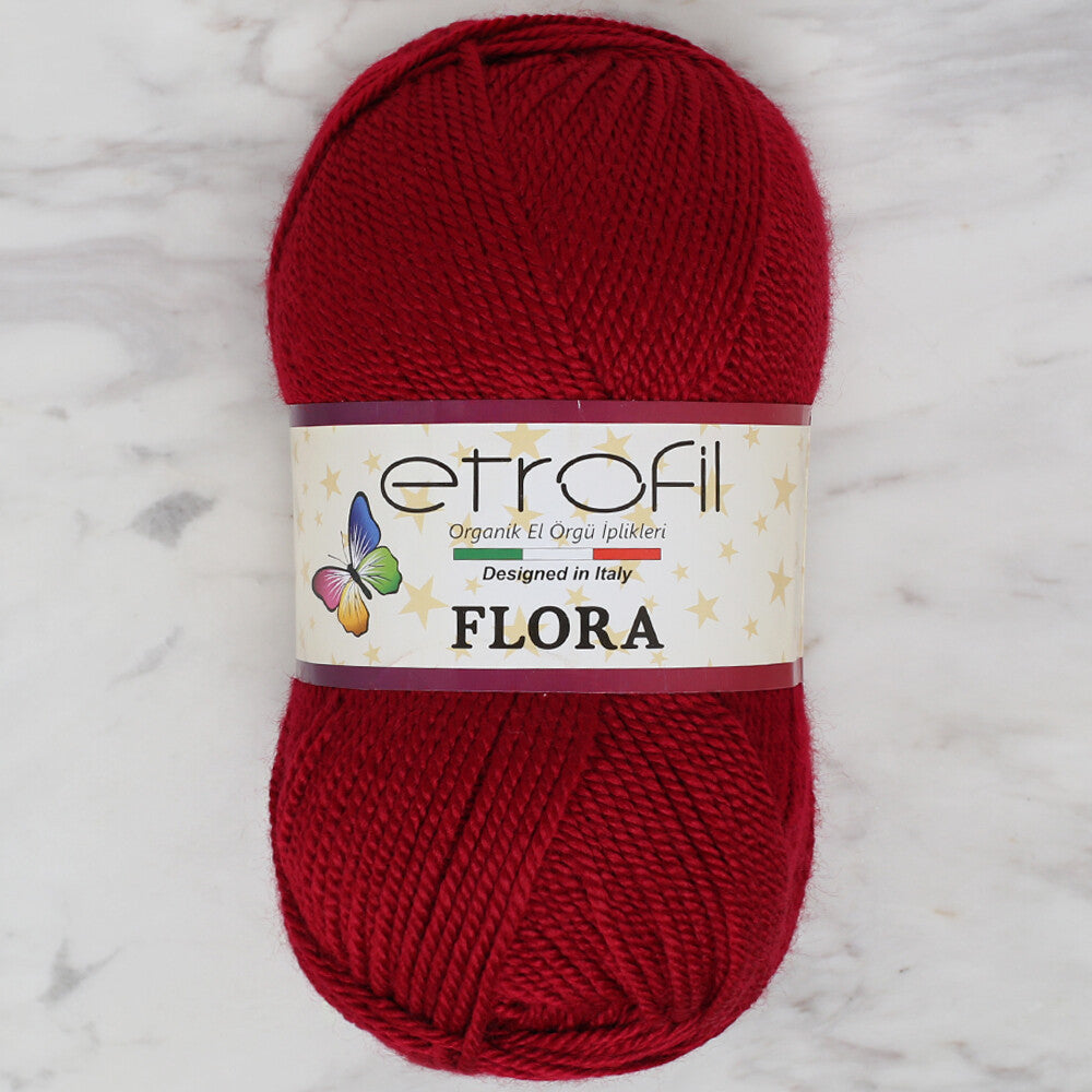 Etrofil Flora Knitting Yarn, Dark Red - 73034