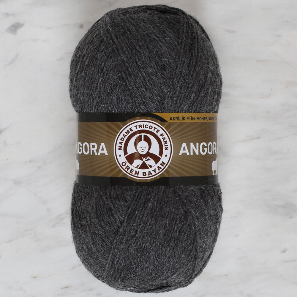 Madame Tricote Paris Angora Knitting Yarn, Dark Grey - 009