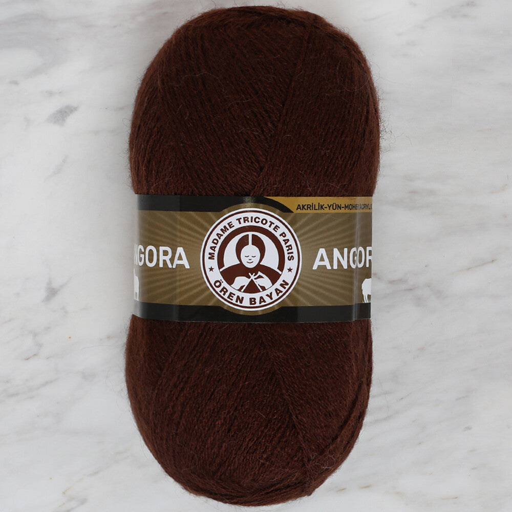 Madame Tricote Paris Angora Knitting Yarn, Dark Brown - 083