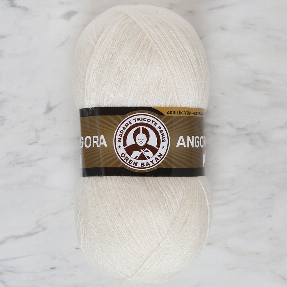 Madame Tricote Paris Angora Knitting Yarn, Cream - 004