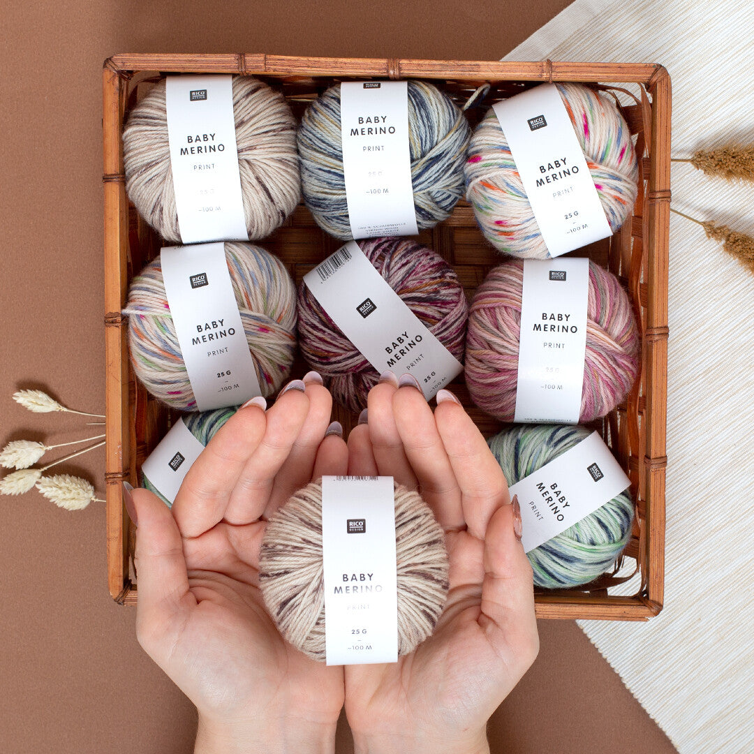 Baby Merino Print 25 gr Baby Yarn, Variegated - 005