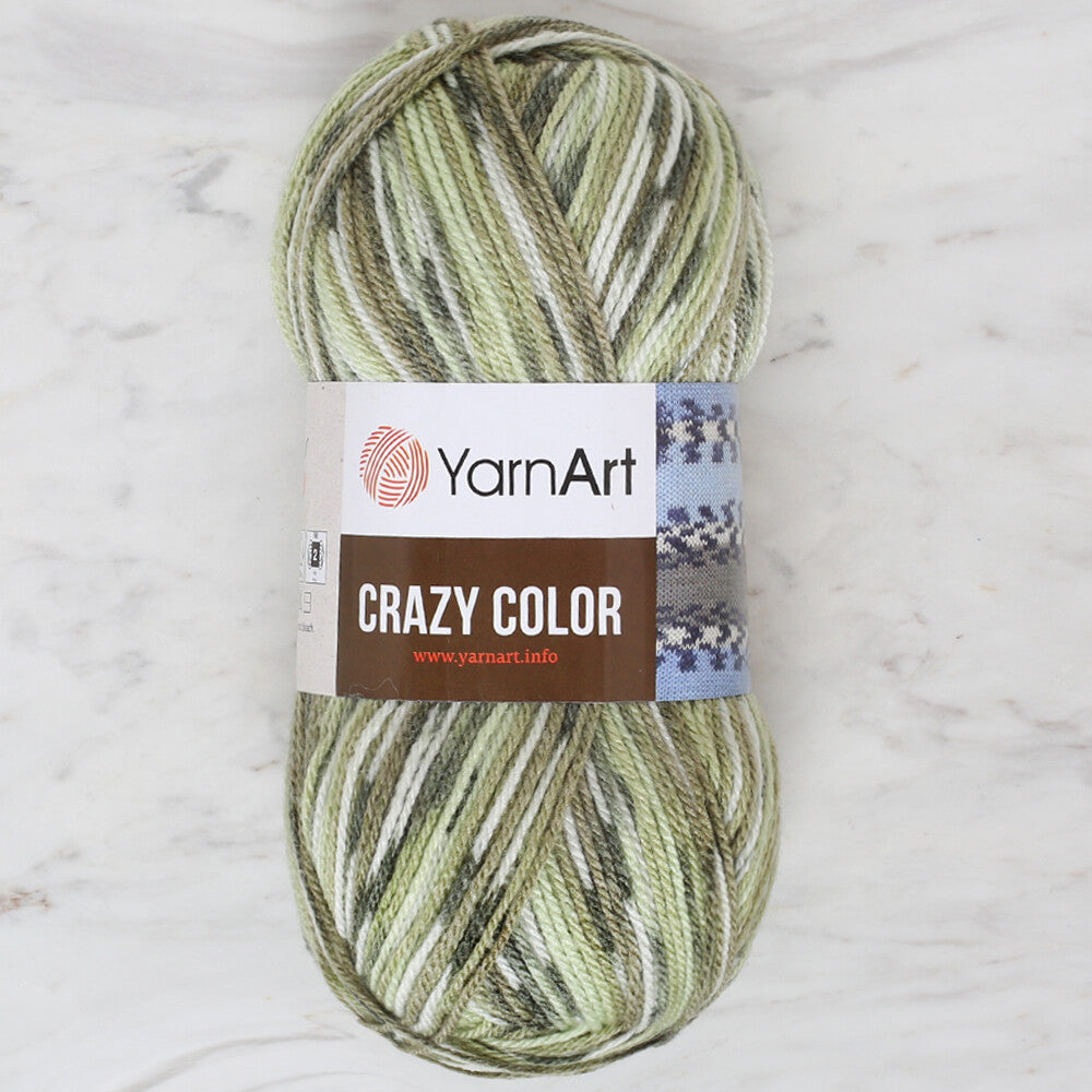 YarnArt Crazy Color Knitting Yarn, Variegated - 115