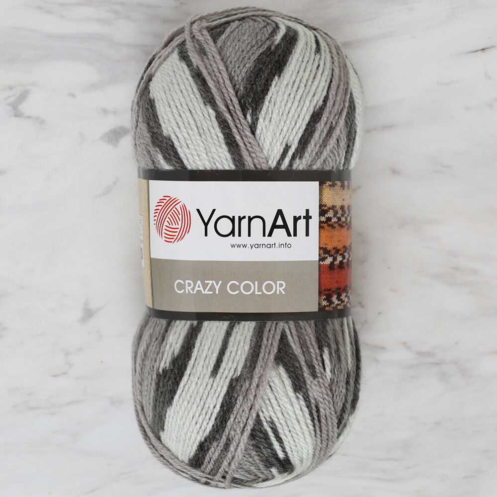 YarnArt Crazy Color Knitting Yarn, Variegated - 137