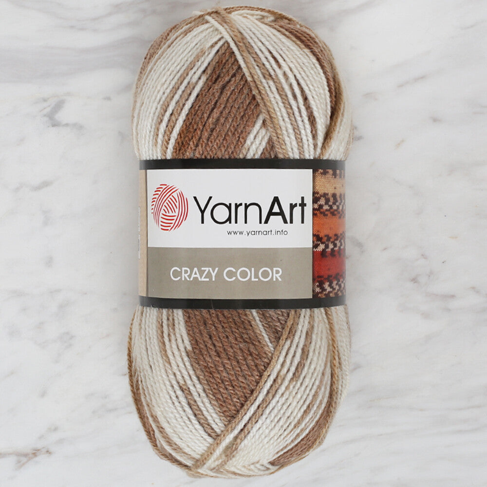 YarnArt Crazy Color Knitting Yarn, Variegated - 139