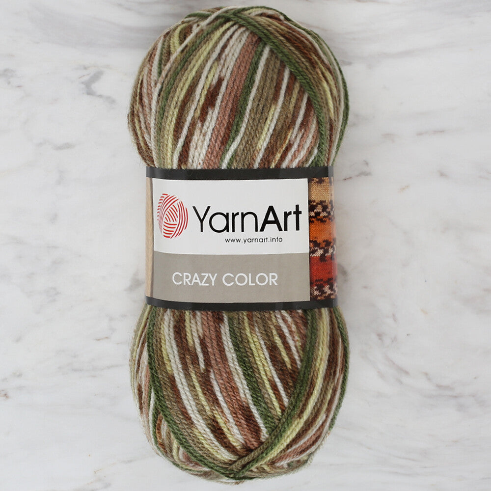 YarnArt Crazy Color Knitting Yarn, Variegated - 159