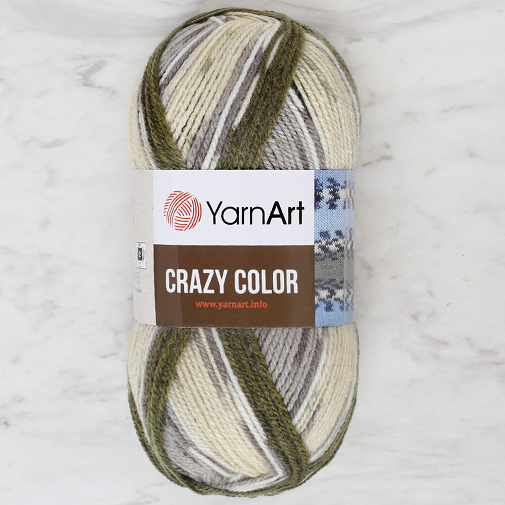 YarnArt Crazy Color Knitting Yarn, Variegated - 15999