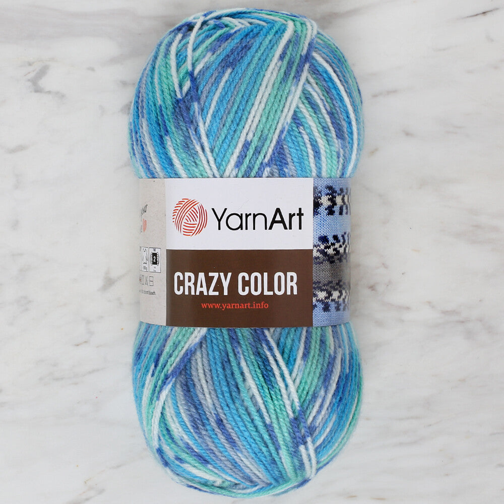 YarnArt Crazy Color Knitting Yarn, Variegated - 98