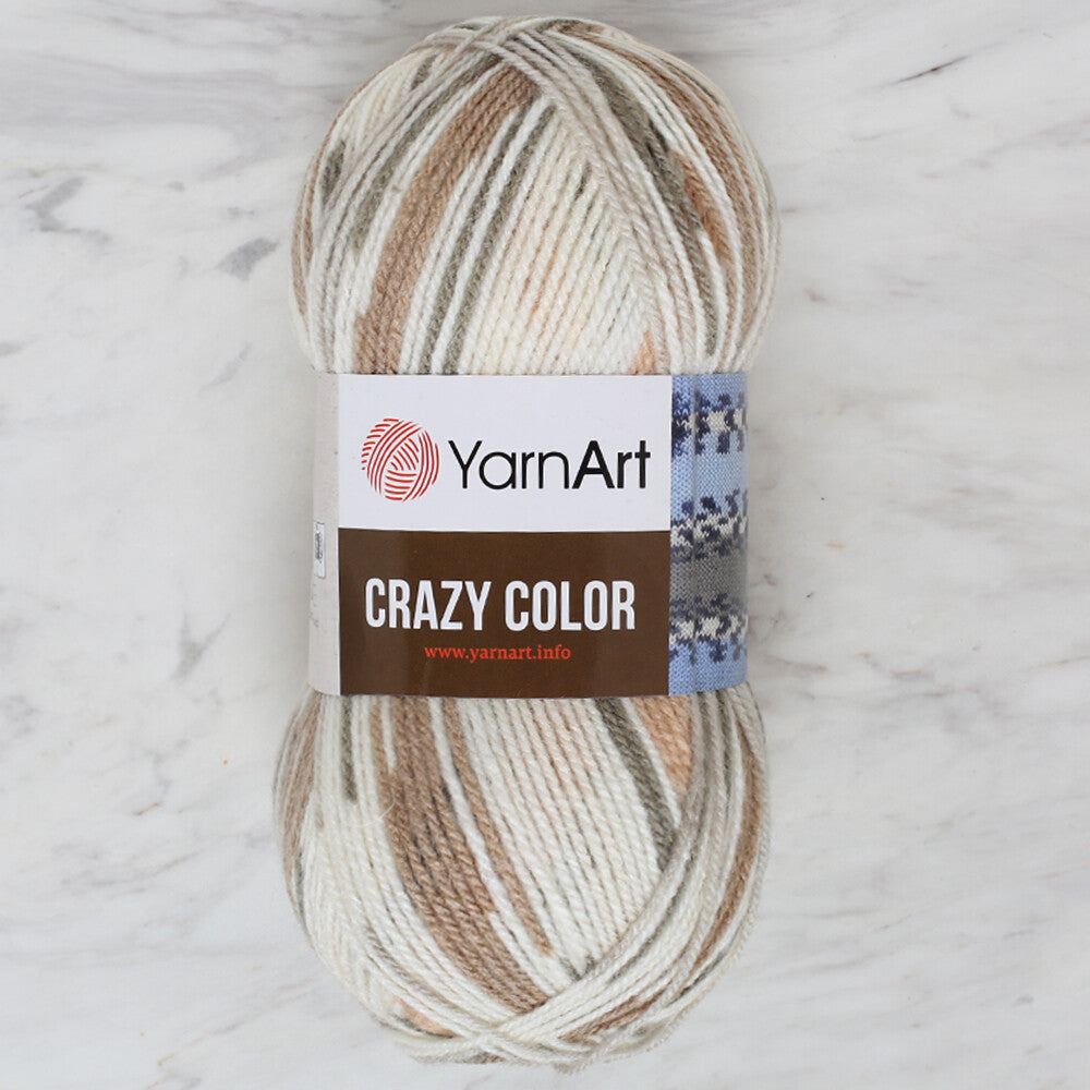 YarnArt Crazy Color Knitting Yarn, Variegated - 145