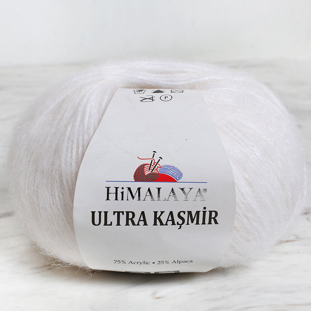 Himalaya Ultra Kaşmir Knitting Yarn, White - 56807