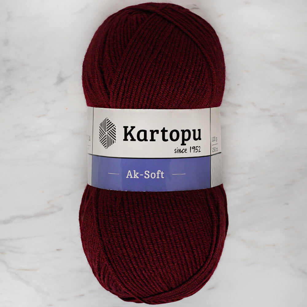 Kartopu Ak-Soft Knitting Yarn, Claret - K110