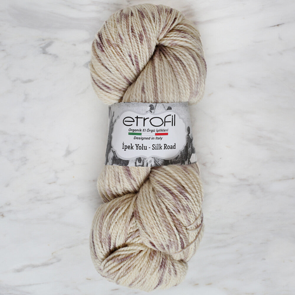 Etrofil Ipek Yolu/Silk Road Hand-dyed Spun Yarn, Grey Variegated - EL190