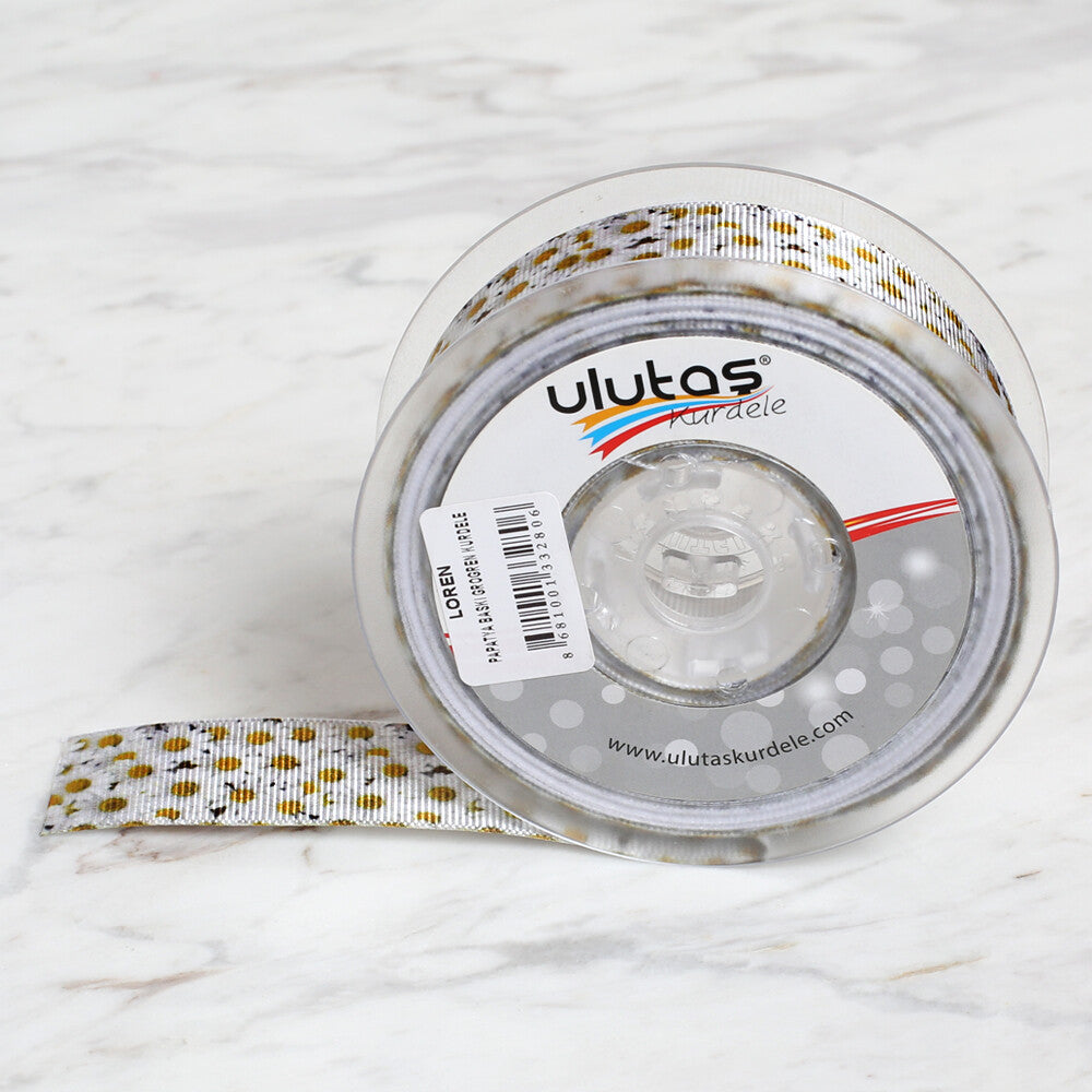 Ulutaş 2.5 cm 20 m Daisy Patterned Grosgrain Ribbon