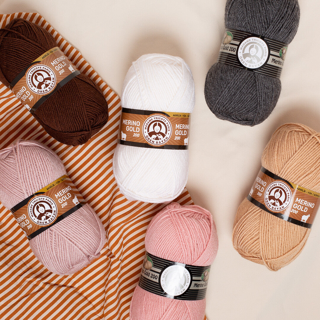Madame Tricote Paris Merino Gold Yarn, Cream - 004