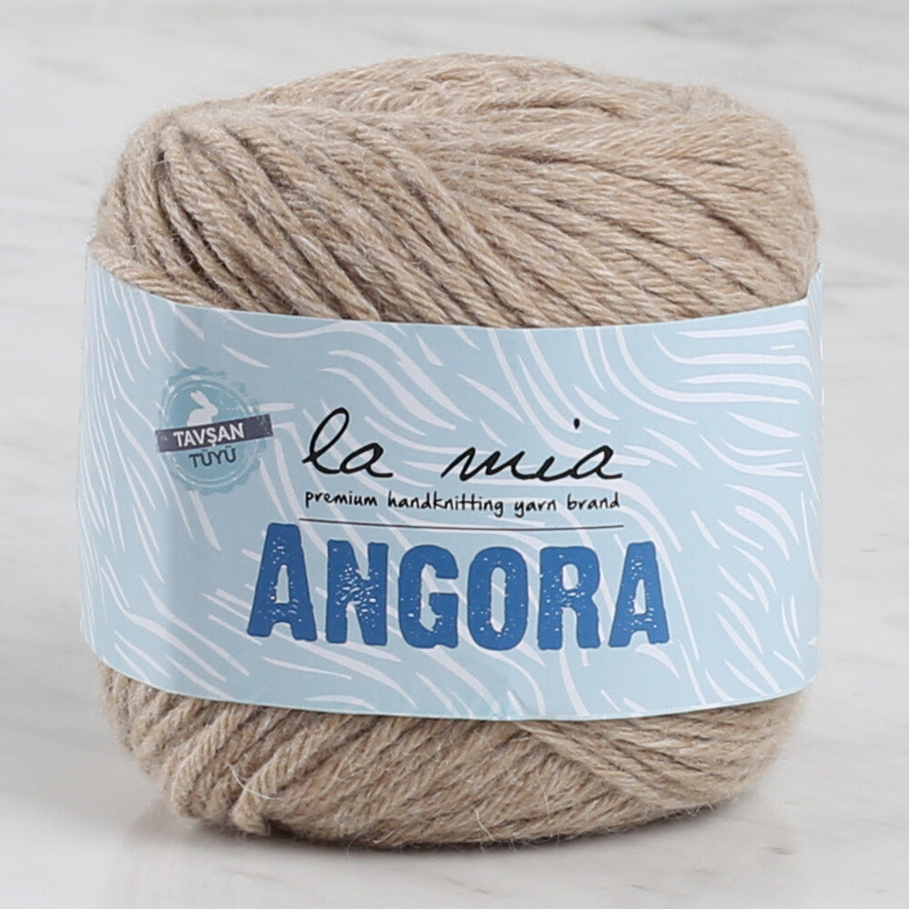 La Mia Angora 50gr Hand Knitting Yarn, Light Brown - L098
