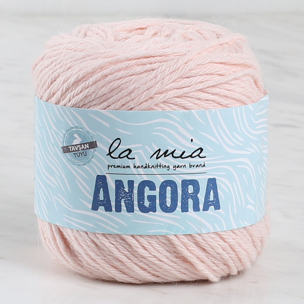 La Mia Angora 50gr Hand Knitting Yarn, Powder Pink - L185