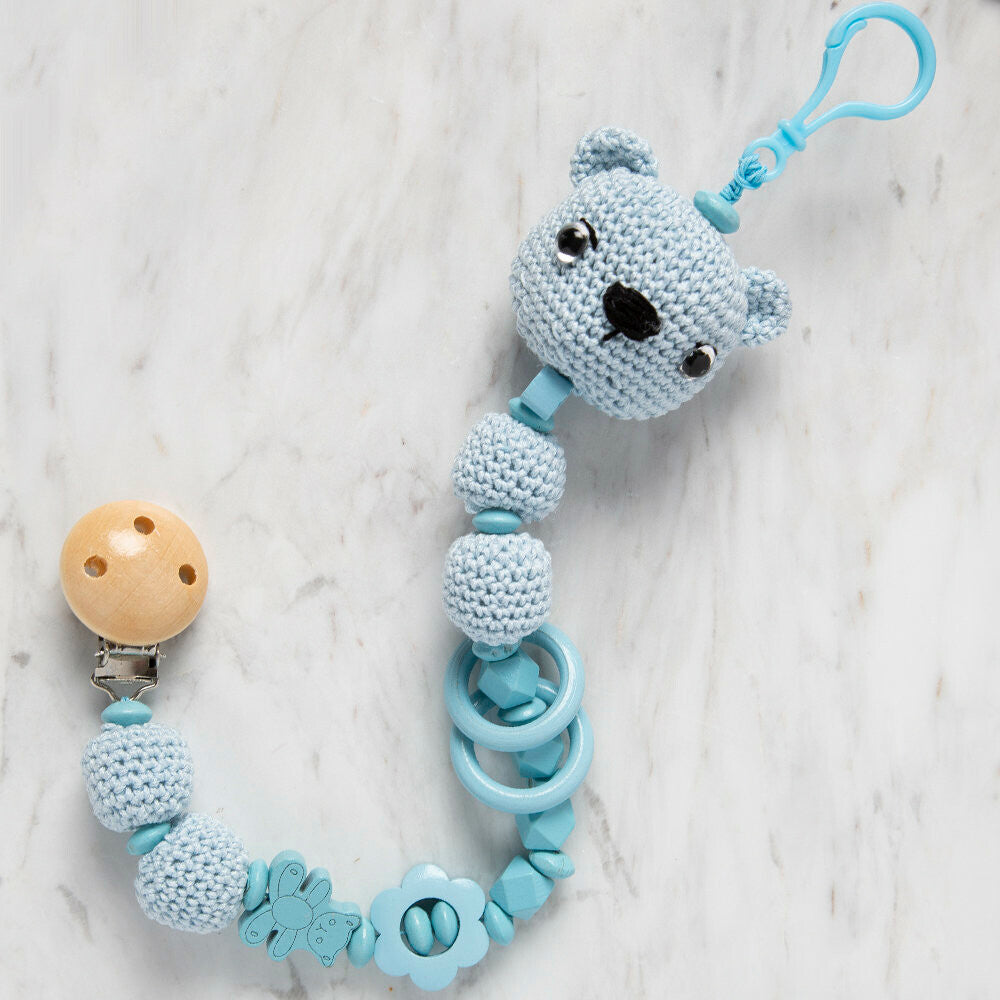 Loren Crafts Flower Shaped Wooden Pacifier Clip