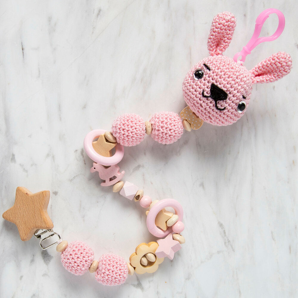 Loren Crafts Rabbit Shaped Wooden Pacifier Clip