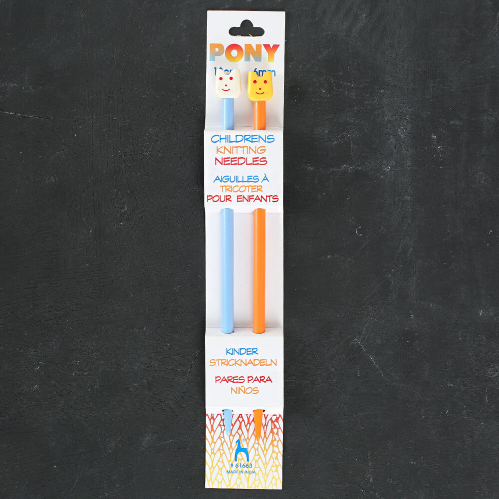 Pony  6mm 18cm Children's Plastic Knitting Needle - 61663