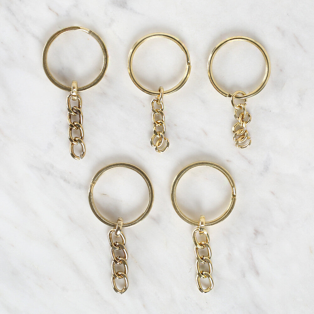 Loren Keychain (5 pcs), Antique Gold