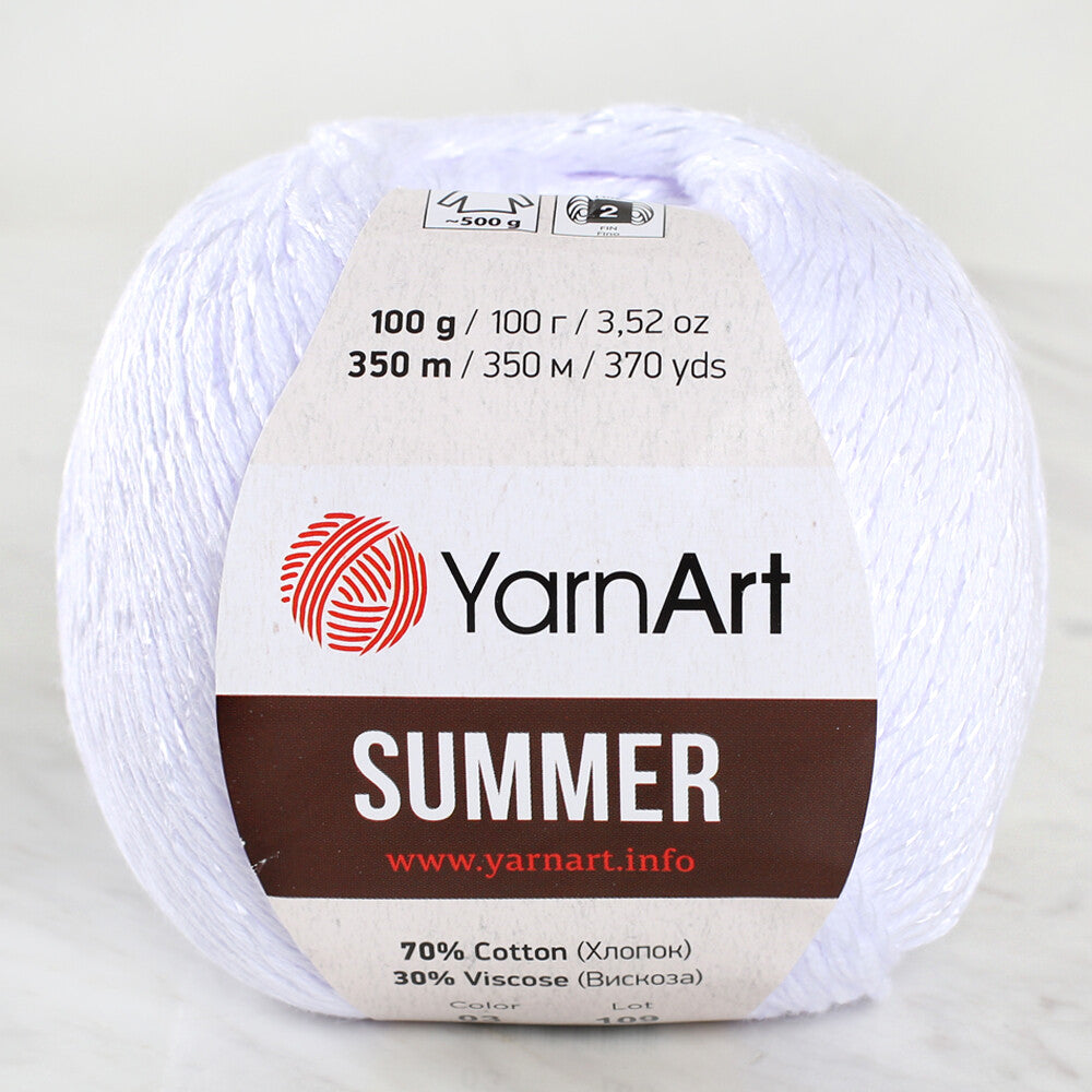 YarnArt Summer Yarn, White - 03