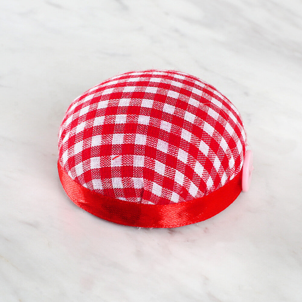 Loren Arm Pincushion, Red White Checkered Patterned