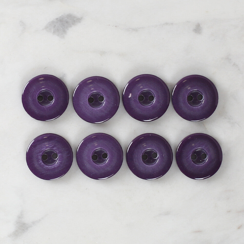 Loren Crafts 8 Pack Button, Purple - 1148