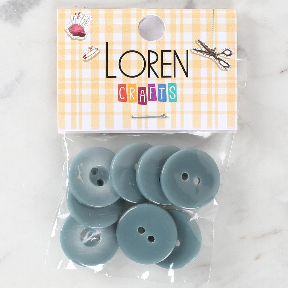 Loren Crafts 8 Pack Button, Green - 1143
